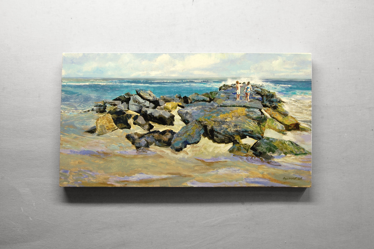 Children on a Jetty by Onelio Marrero |  Context View of Artwork 