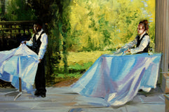 Original art for sale at UGallery.com | Cocktail Hour Preparations by Onelio Marrero | $1,150 | oil painting | 18' h x 24' w | thumbnail 4
