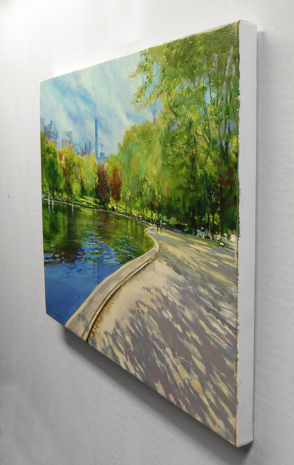 Conservatory Pond by Onelio Marrero |  Side View of Artwork 
