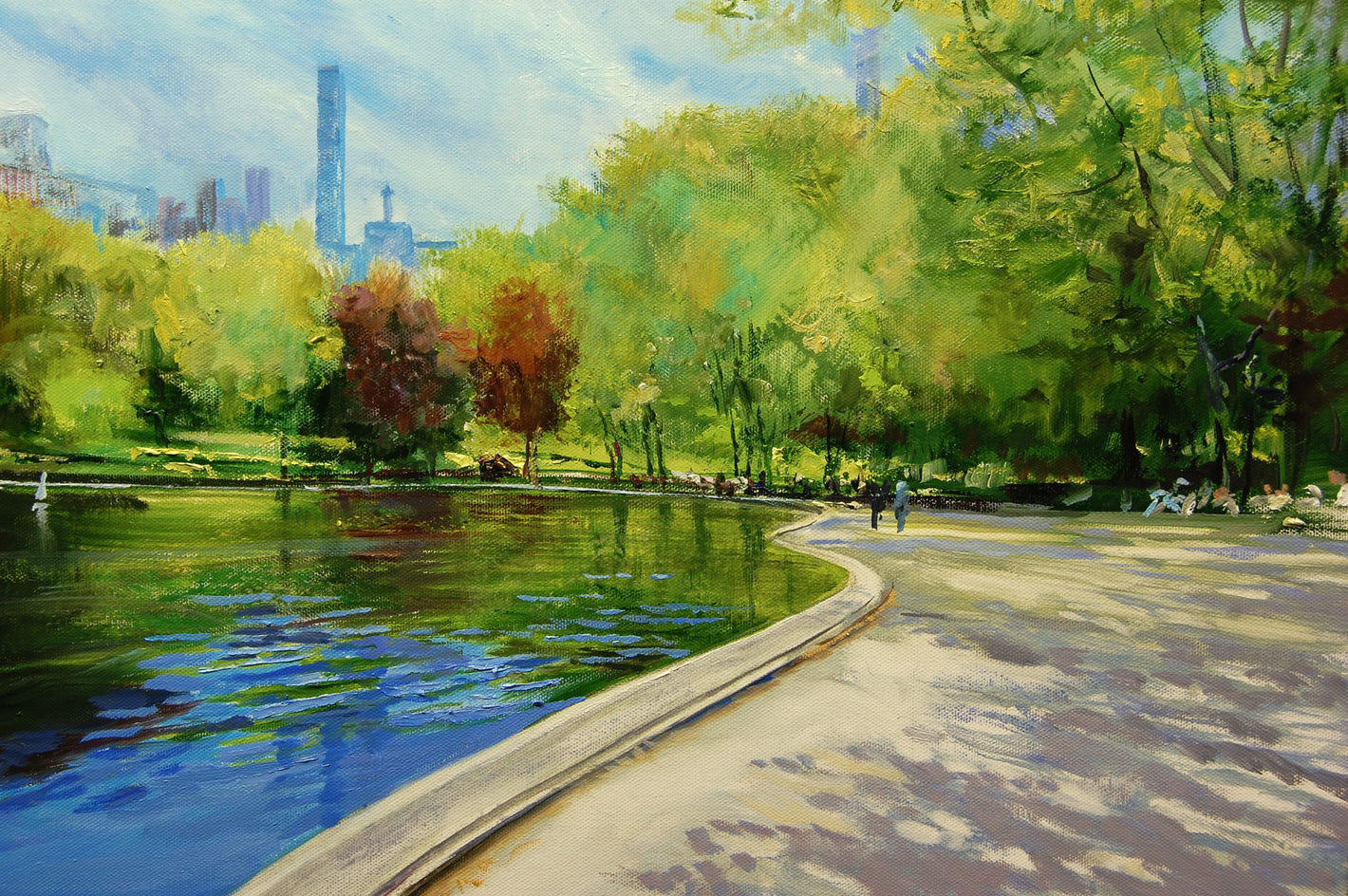 Conservatory Pond by Onelio Marrero |  Closeup View of Artwork 