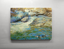 Original art for sale at UGallery.com | Ducks near the Chute in Boonton by Onelio Marrero | $2,000 | oil painting | 24' h x 30' w | thumbnail 3
