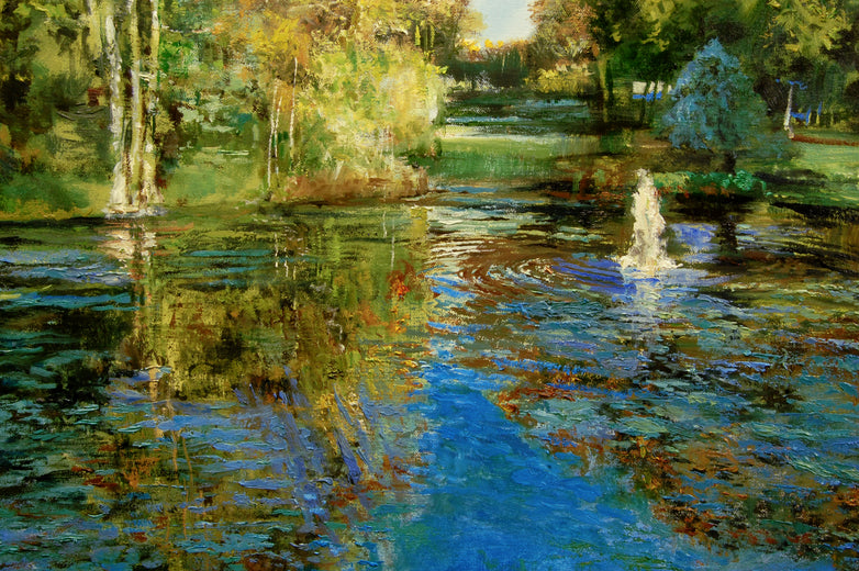 Early Morning at the Irish National Stud Farm by Onelio Marrero |   Closeup View of Artwork 