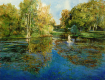 Original art for sale at UGallery.com | Early Morning at the Irish National Stud Farm by Onelio Marrero | $1,350 | oil painting | 22' h x 28' w | thumbnail 1