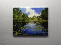 Original art for sale at UGallery.com | Emergent Reeds by Onelio Marrero | $1,025 | oil painting | 15' h x 20' w | thumbnail 3