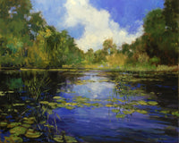 Original art for sale at UGallery.com | Emergent Reeds by Onelio Marrero | $1,025 | oil painting | 15' h x 20' w | thumbnail 1