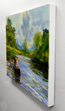 Original art for sale at UGallery.com | Entering the Swift Current by Onelio Marrero | $1,025 | oil painting | 16' h x 24' w | thumbnail 2