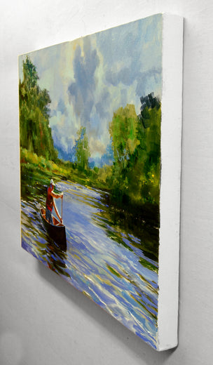 Entering the Swift Current by Onelio Marrero |  Side View of Artwork 