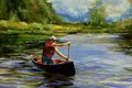 Original art for sale at UGallery.com | Entering the Swift Current by Onelio Marrero | $1,025 | oil painting | 16' h x 24' w | thumbnail 4