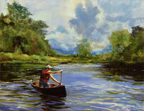 Original art for sale at UGallery.com | Entering the Swift Current by Onelio Marrero | $1,025 | oil painting | 16' h x 24' w | thumbnail 1