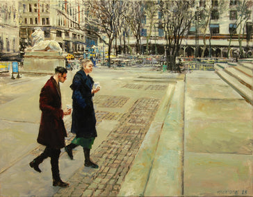oil painting by Onelio Marrero titled Erudite Hipsters