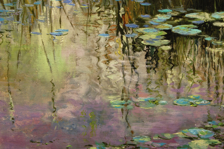 Evening Water Lilies by Onelio Marrero |   Closeup View of Artwork 