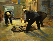 Original art for sale at UGallery.com | First Pour by Onelio Marrero | $1,025 | oil painting | 16' h x 20' w | thumbnail 1