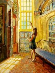 oil painting by Onelio Marrero titled Fonthill Castle Docent
