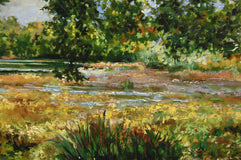 Original art for sale at UGallery.com | Fox Pond by Onelio Marrero | $1,275 | oil painting | 22' h x 26' w | thumbnail 4