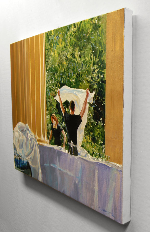 Gala Preparations by Onelio Marrero |  Side View of Artwork 