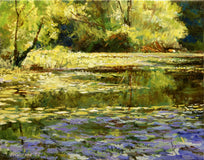 Original art for sale at UGallery.com | Gathering Light by Onelio Marrero | $600 | oil painting | 11' h x 14' w | thumbnail 1