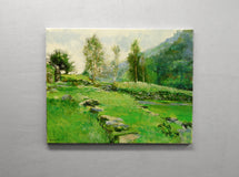 Original art for sale at UGallery.com | Glendalough Cemetery by Onelio Marrero | $1,025 | oil painting | 16' h x 20' w | thumbnail 3