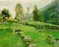 Original art for sale at UGallery.com | Glendalough Cemetery by Onelio Marrero | $1,025 | oil painting | 16' h x 20' w | thumbnail 1
