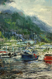 Original art for sale at UGallery.com | Ketchikan Marina by Onelio Marrero | $550 | oil painting | 10' h x 8' w | thumbnail 4