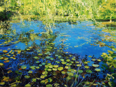 oil painting by Onelio Marrero titled Lake Waddill