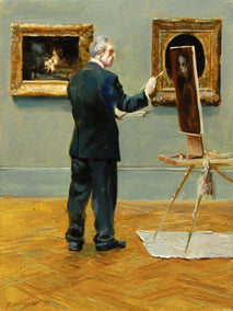 oil painting by Onelio Marrero titled Learning from Rembrandt