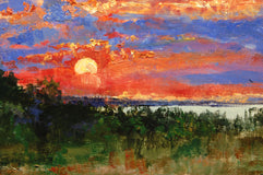Original art for sale at UGallery.com | Long Island Sunrise by Onelio Marrero | $850 | oil painting | 12' h x 20' w | thumbnail 4