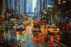 Original art for sale at UGallery.com | Looking Uptown by Onelio Marrero | $550 | oil painting | 8' h x 10' w | thumbnail 4