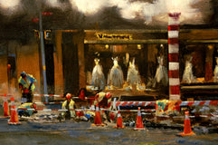 Original art for sale at UGallery.com | Manhattan Road Crew by Onelio Marrero | $925 | oil painting | 14' h x 18' w | thumbnail 4