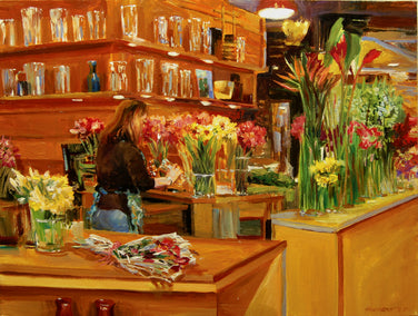 oil painting by Onelio Marrero titled Mother's Day Rush