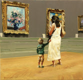 Original art for sale at UGallery.com | Museum Explorers by Onelio Marrero | $625 | oil painting | 12' h x 12' w | thumbnail 1