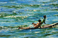 Original art for sale at UGallery.com | On the Lookout by Onelio Marrero | $550 | oil painting | 8' h x 10' w | thumbnail 4