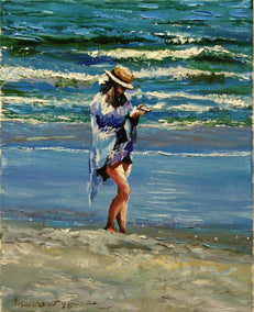 oil painting by Onelio Marrero titled Pause