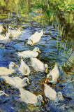 Original art for sale at UGallery.com | Pekin Ducks by Onelio Marrero | $2,075 | oil painting | 28' h x 30' w | thumbnail 4