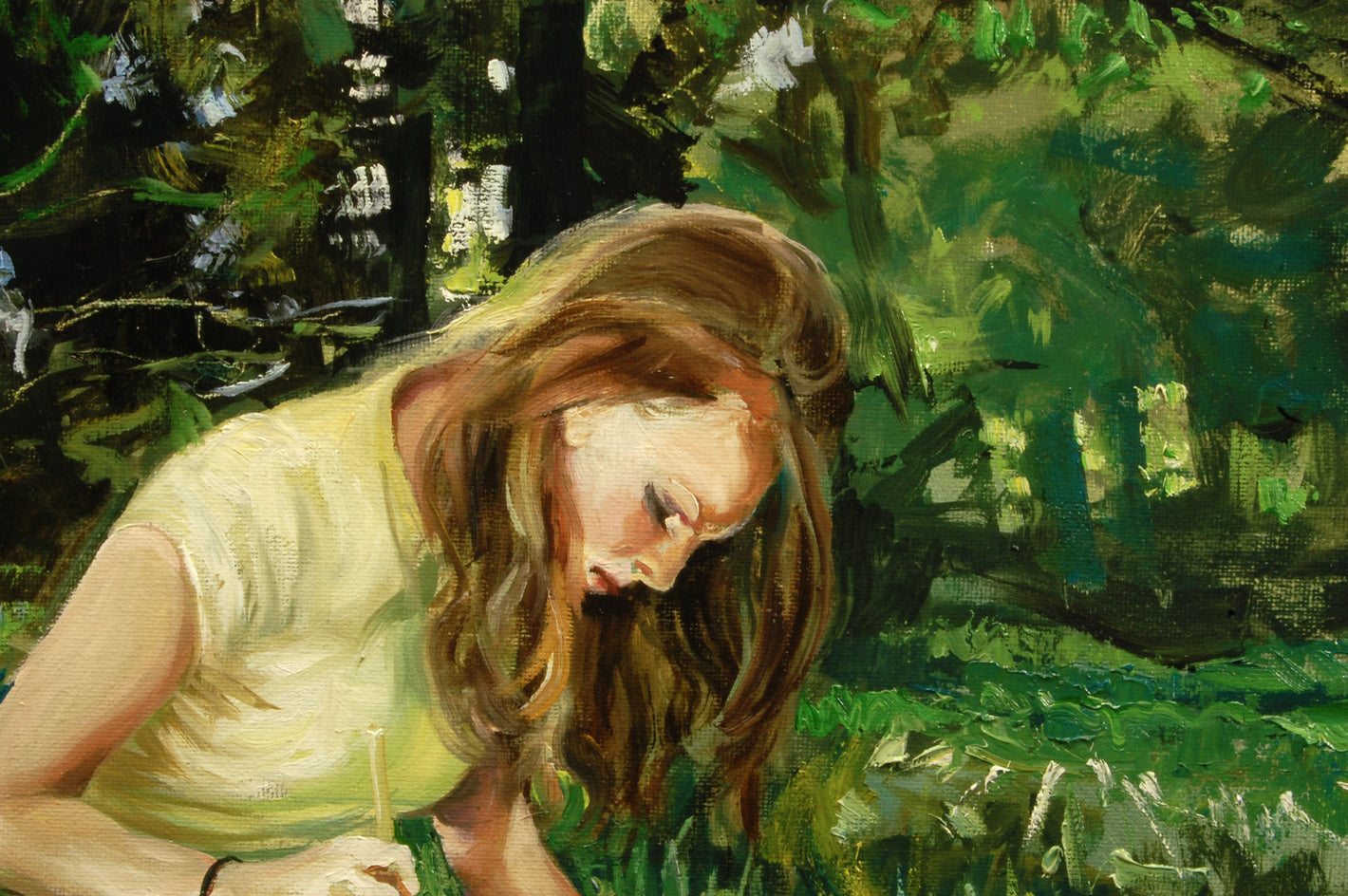 Plein Air in the Spring by Onelio Marrero |  Closeup View of Artwork 