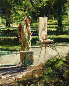 oil painting by Onelio Marrero titled Plein Air Painter on the Common