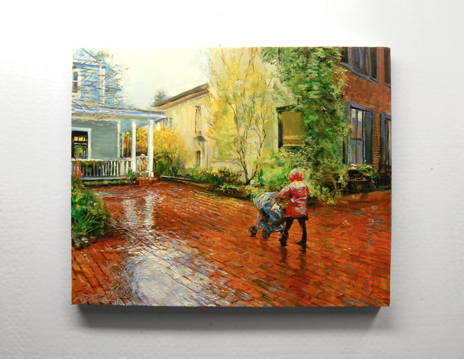 Rainy Stroll Homecoming by Onelio Marrero |  Context View of Artwork 