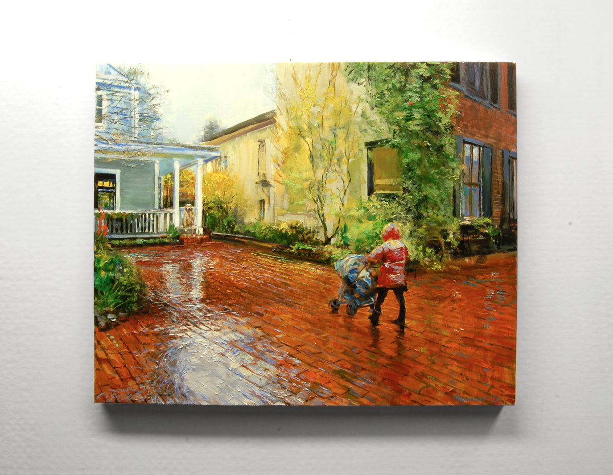 Rainy Stroll Homecoming by Onelio Marrero |  Context View of Artwork 