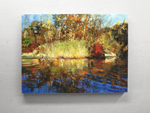 Original art for sale at UGallery.com | Reeds and Reflections by Onelio Marrero | $1,150 | oil painting | 18' h x 24' w | thumbnail 3