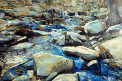 Original art for sale at UGallery.com | Rough Terrain Cool Water by Onelio Marrero | $2,100 | oil painting | 28' h x 36' w | thumbnail 4