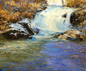 oil painting by Onelio Marrero titled Second Cascade at Boonton