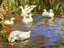 Original art for sale at UGallery.com | Serenity and Movement by Onelio Marrero | $1,150 | oil painting | 18' h x 24' w | thumbnail 1