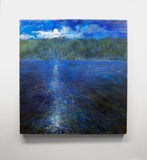 Original art for sale at UGallery.com | Skating in the Moonlight by Onelio Marrero | $1,475 | oil painting | 28' h x 22' w | thumbnail 3