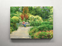 Original art for sale at UGallery.com | Sketching in the Garden by Onelio Marrero | $1,150 | oil painting | 18' h x 24' w | thumbnail 3