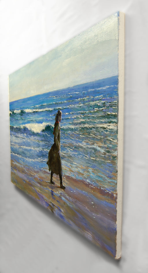 Sullen Walk by Onelio Marrero |  Side View of Artwork 