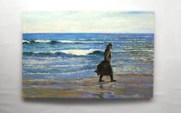 Original art for sale at UGallery.com | Sullen Walk by Onelio Marrero | $2,075 | oil painting | 24' h x 36' w | thumbnail 3