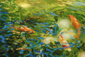 Original art for sale at UGallery.com | Sun Dappled Koi by Onelio Marrero | $1,025 | oil painting | 16' h x 20' w | thumbnail 4