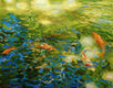 Original art for sale at UGallery.com | Sun Dappled Koi by Onelio Marrero | $1,025 | oil painting | 16' h x 20' w | thumbnail 1