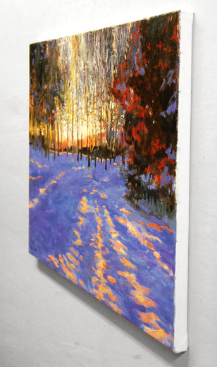 Sunset on the River Trail by Onelio Marrero |  Side View of Artwork 