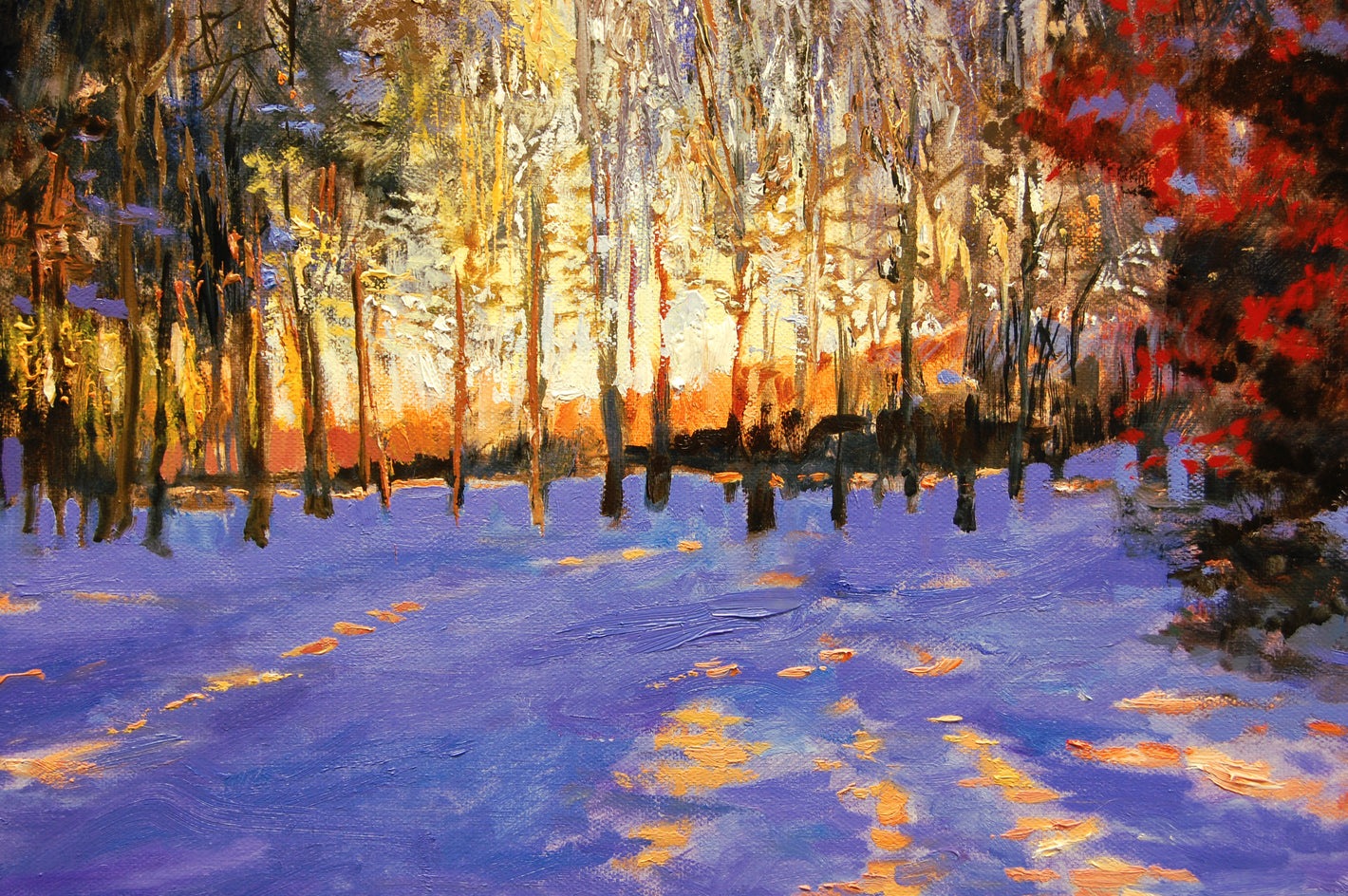 Sunset on the River Trail by Onelio Marrero |  Closeup View of Artwork 