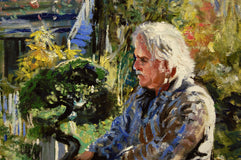 Original art for sale at UGallery.com | The Bonsai Master by Onelio Marrero | $550 | oil painting | 8' h x 10' w | thumbnail 4